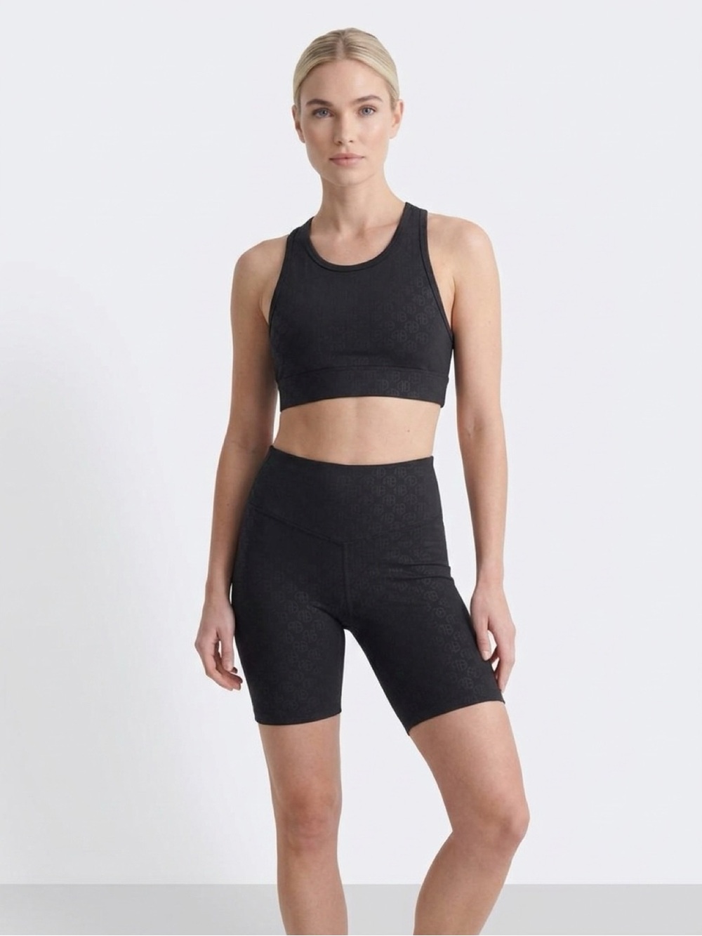 Anine Bing High-Waist Black Biker Shorts - sports Bra set Seamless Activewear
